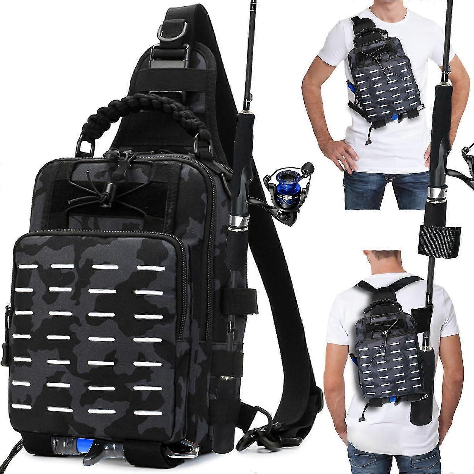 Fishing Fishing Bag with Fishing Tutuculu, Headphone Performing Multi -Function Striped Reflective 2025
