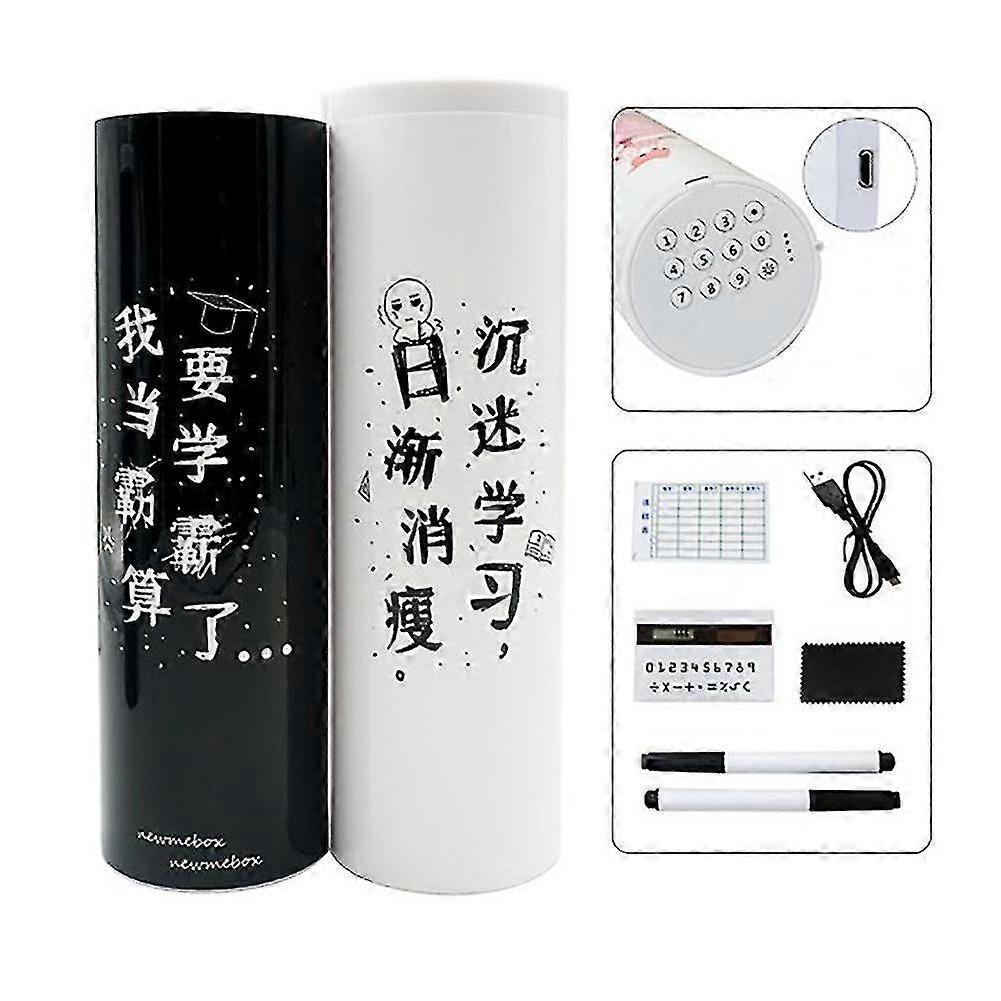 Smart Electronic Password Lock Pen Case Multifunctional Pencil Case With Calculator Mirror 2025