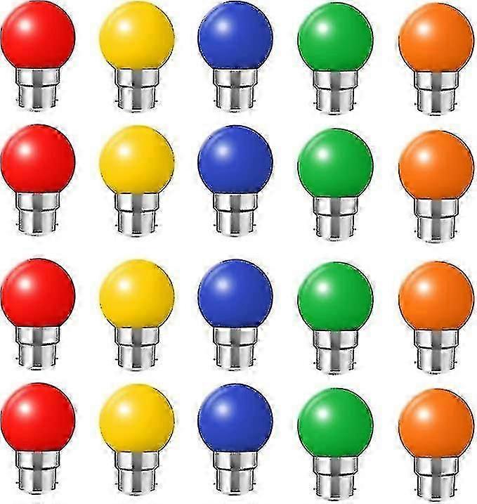 20x B22 卡口帽 LED 彩色灯泡迷你球形高尔夫球灯泡,适用于户外露台花园派对