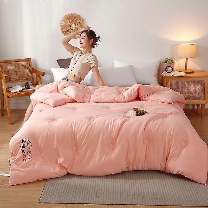 Cotton Grid Bedding Comforter Duvet Insert Ultra Soft Down Comforter Winter Washable 150X200CM Medium 3KG Color A