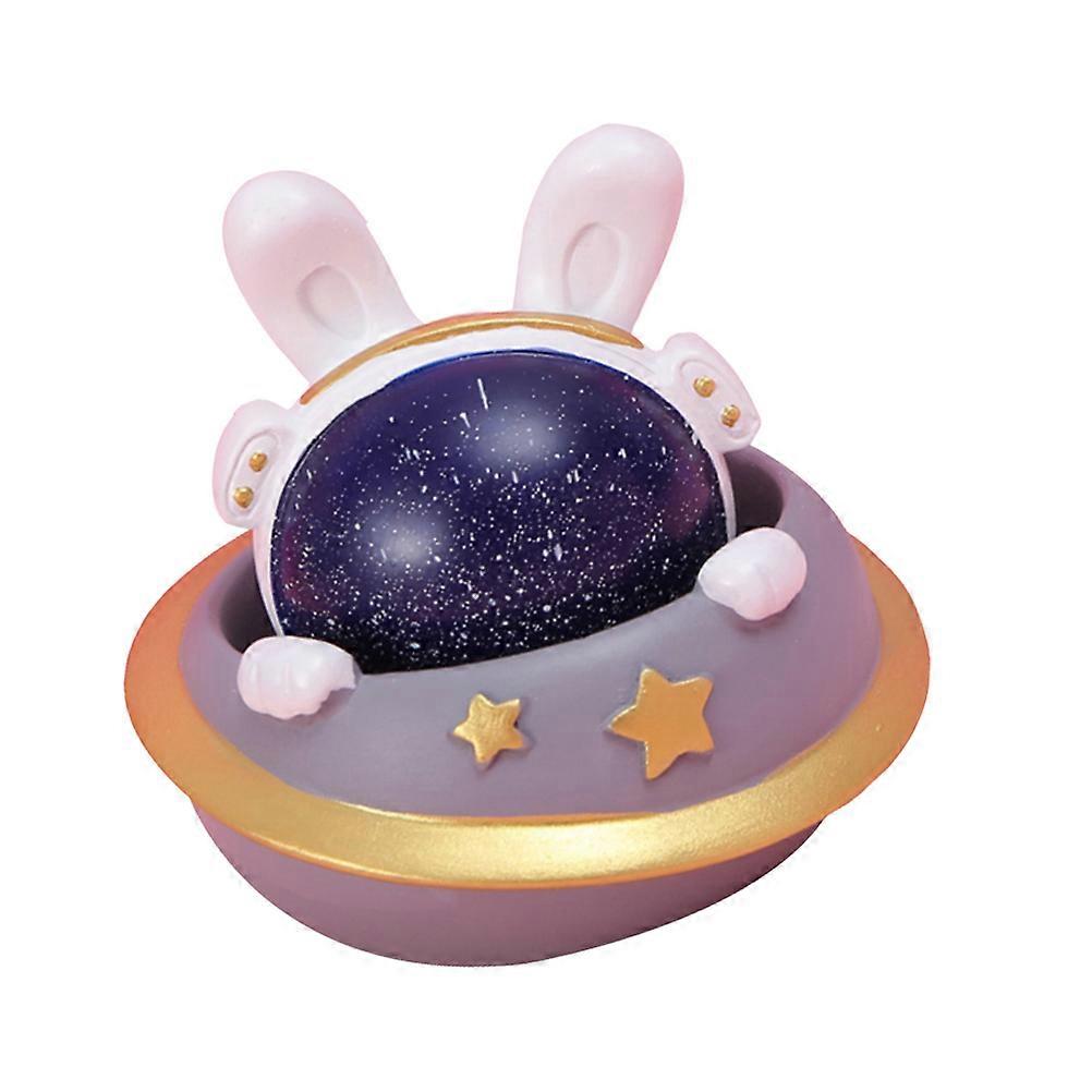 Rabbit Resin Sculpture Animal Ornament for Indoor Desktop 1Pcs