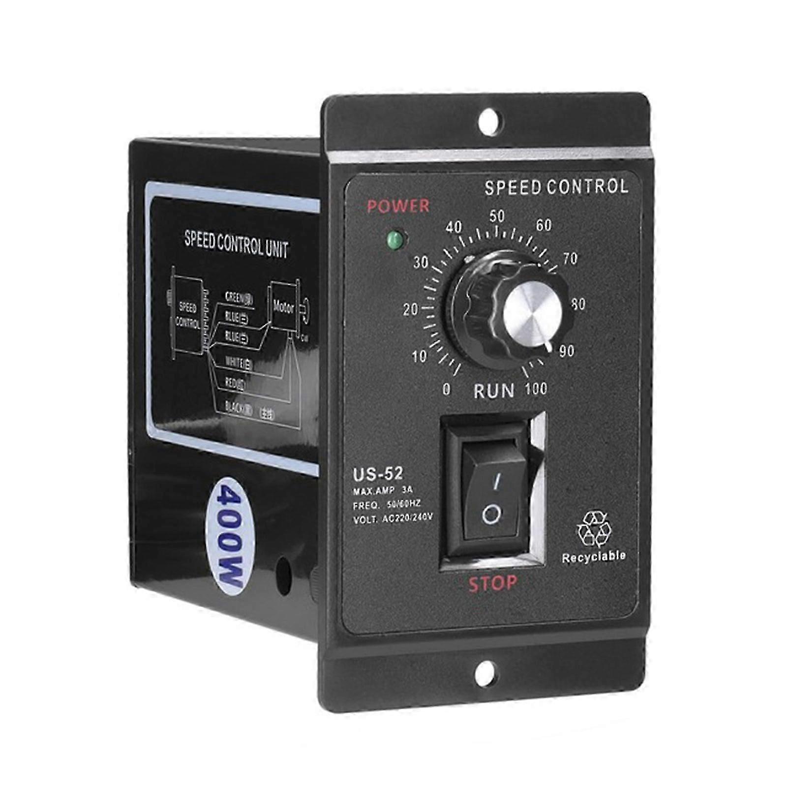 US-52 Single Phase AC Micro Motor Speed Controller 400W AC220V 50/60Hz Black-2025