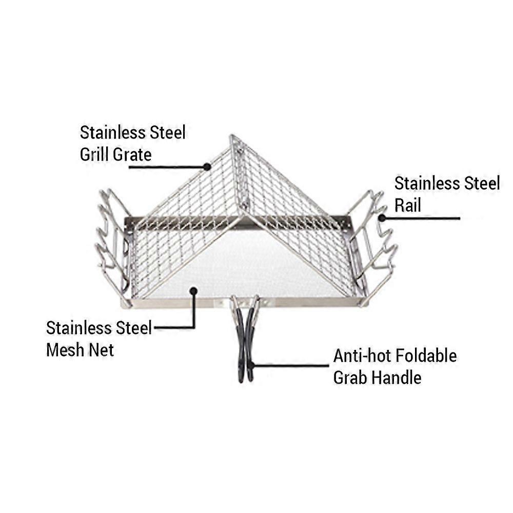 Folding Camp Stove Toaster Stainless Steel Bread Toaster Rack for Camping Backpacking Picnic