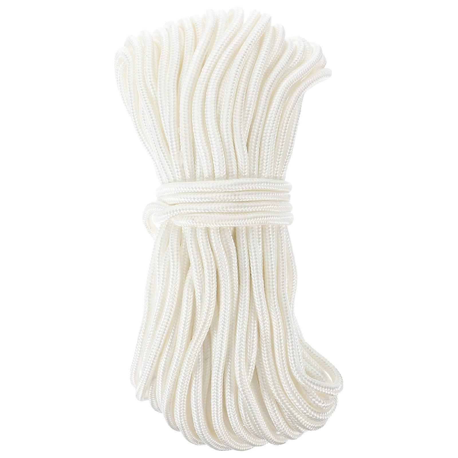 Nylon Rope Weather Resistant Rope for Fastening 30m White Solid Design