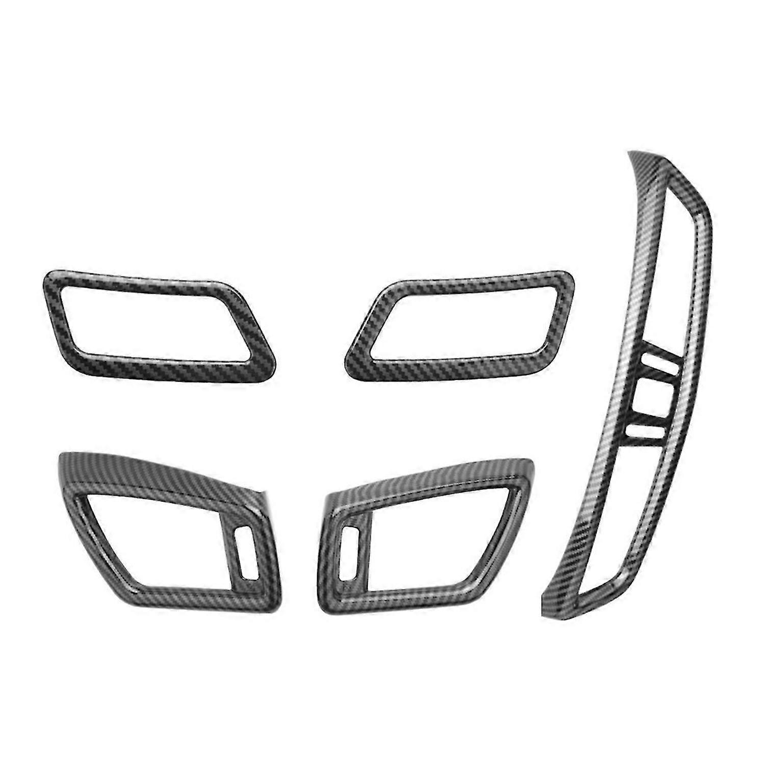 5 Pcs Car Front Console Air Condition Vent Outlet Cover for T32 Rogue J11 2014-2020 Carbon Fiber