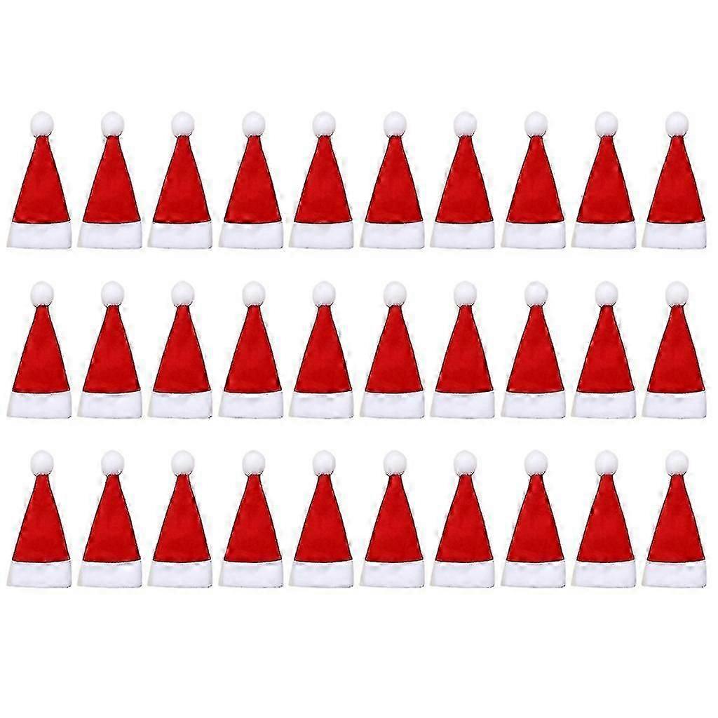 30pcs Mini Santa Hats Cup Bottles Cover Wine Bottle Decorations Wedding Gift-YuJia