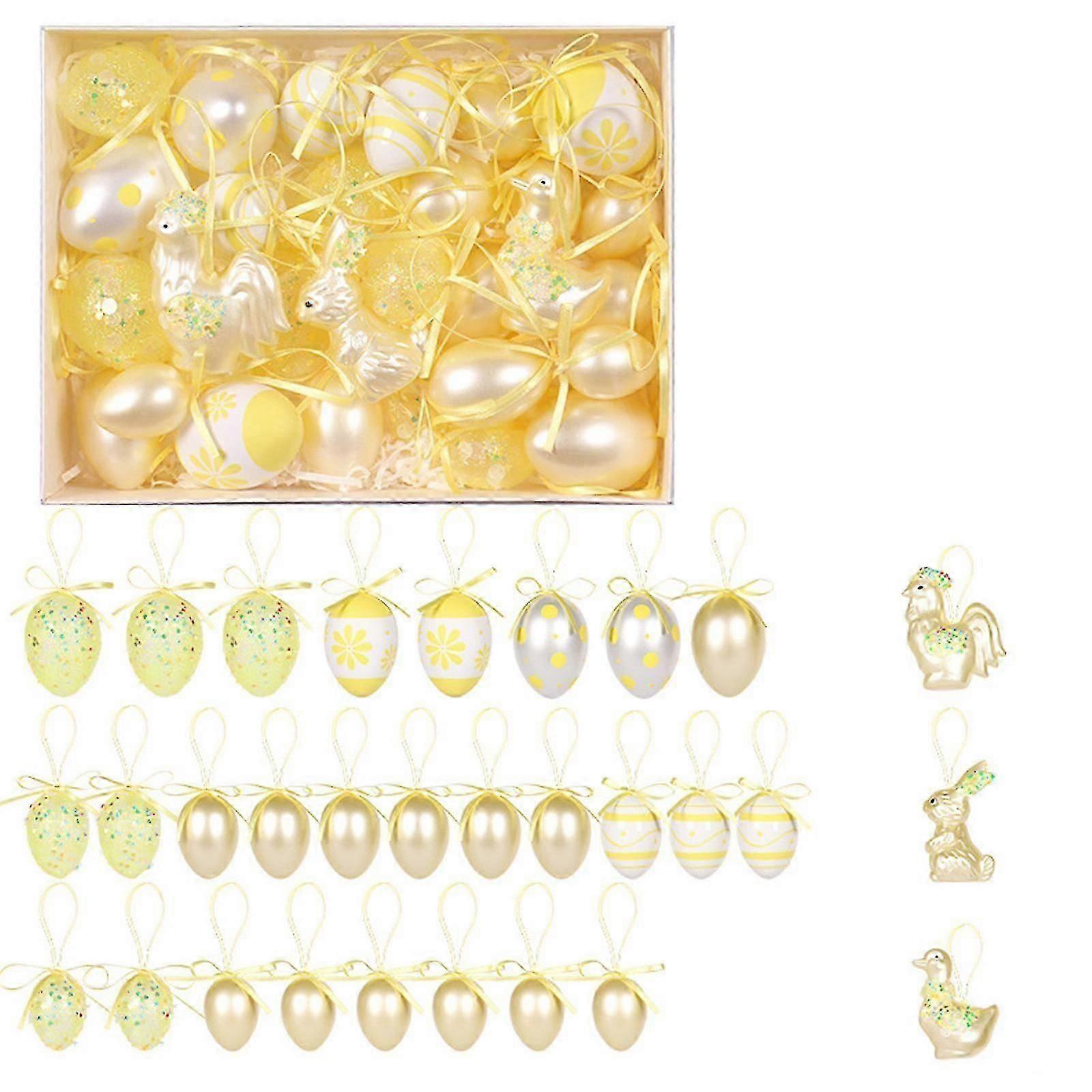2025 Latest Model Festive hanging decorations with colorful eggs, bunnies and