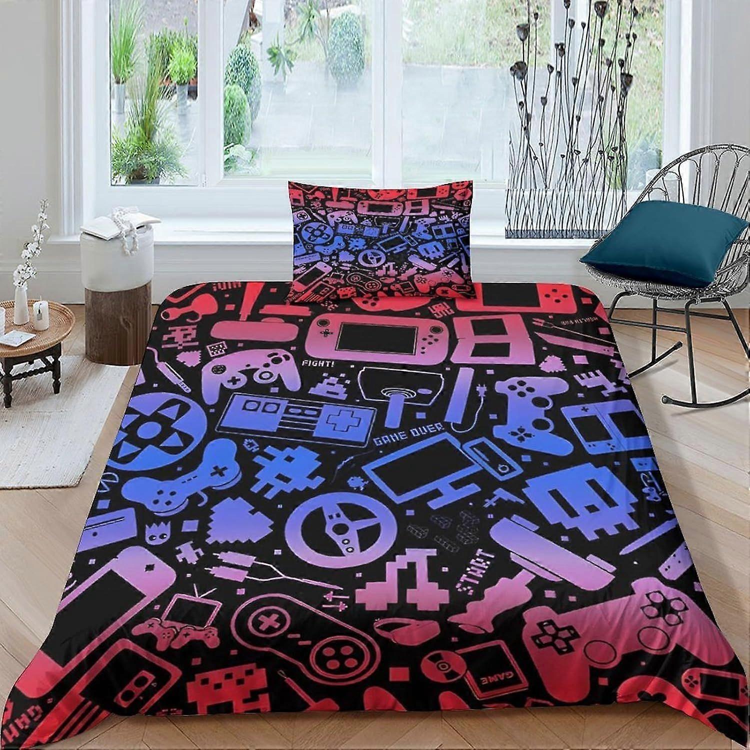 ラック様 Rainbow Funny Emoji Duvet Cover Set for Kids Teens Adults,Soft