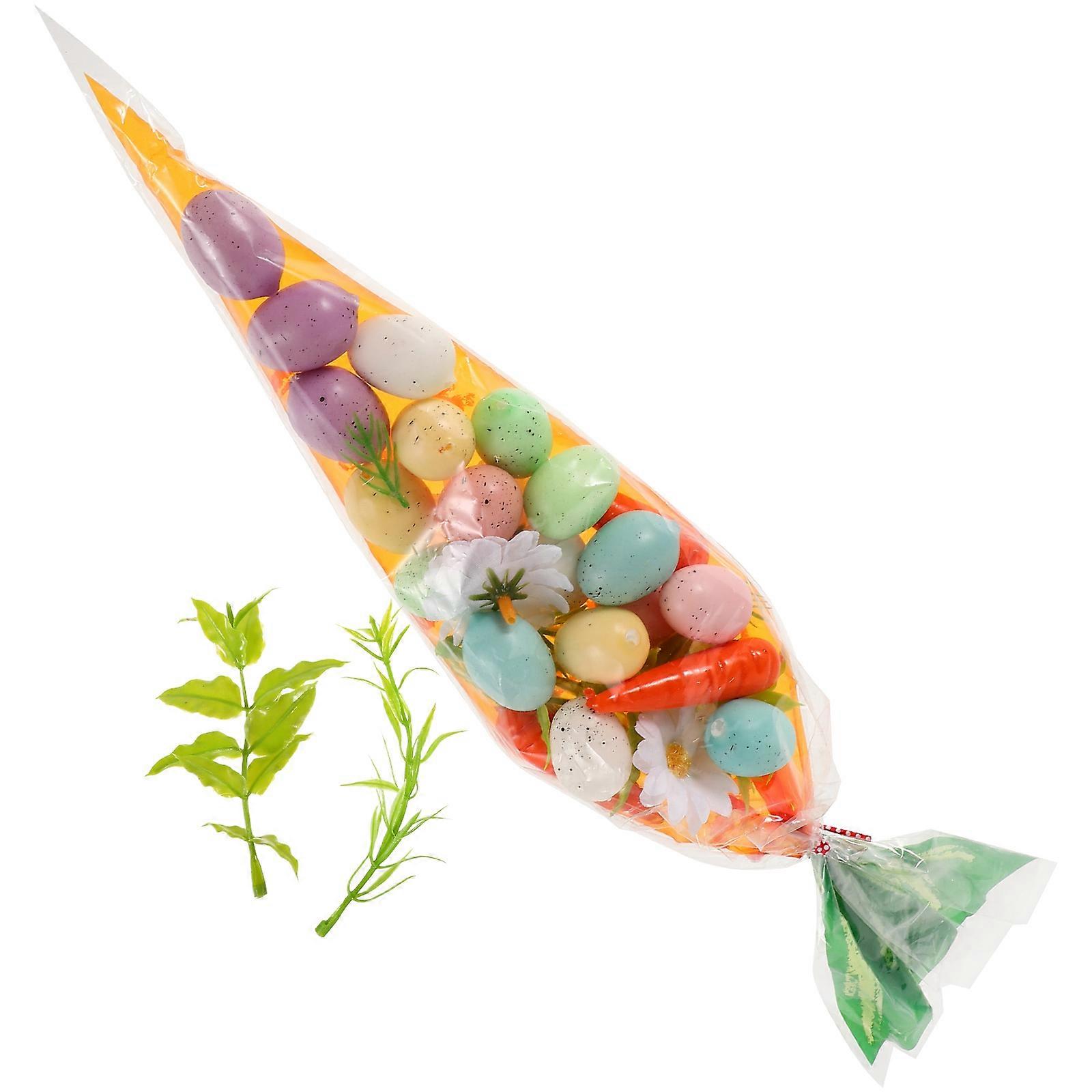 Easter Party Supply Plastic Easter Eggs and Mini Carrot for Decor 2Sets