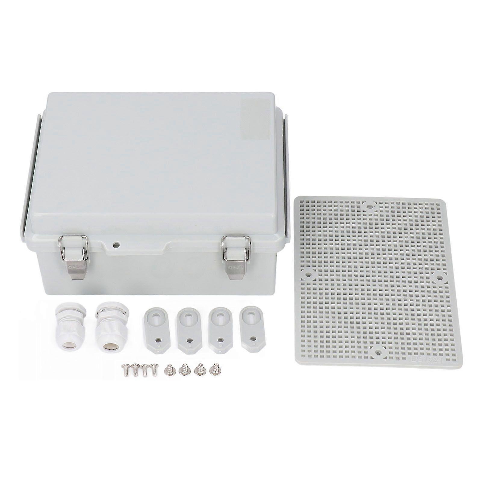 Electrical Junction Box IP67 Plastic Enclosure Weatherproof Electrical Project Case with Stainless Steel Hinge for Electronics Solar Networks Marine