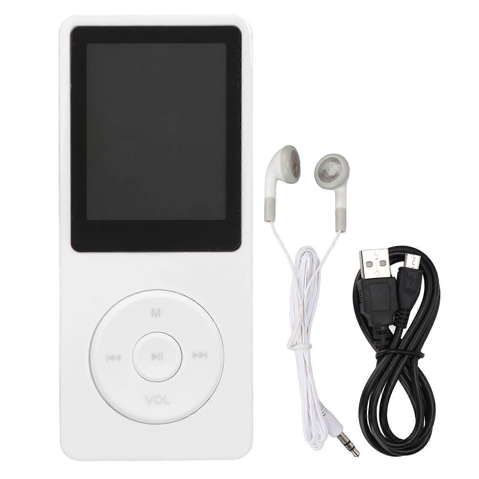 MP3 Player 1.8 Inch Display Screen 64GB Memory Card Multifunctional Portable MP3 Music PlayerWhite
