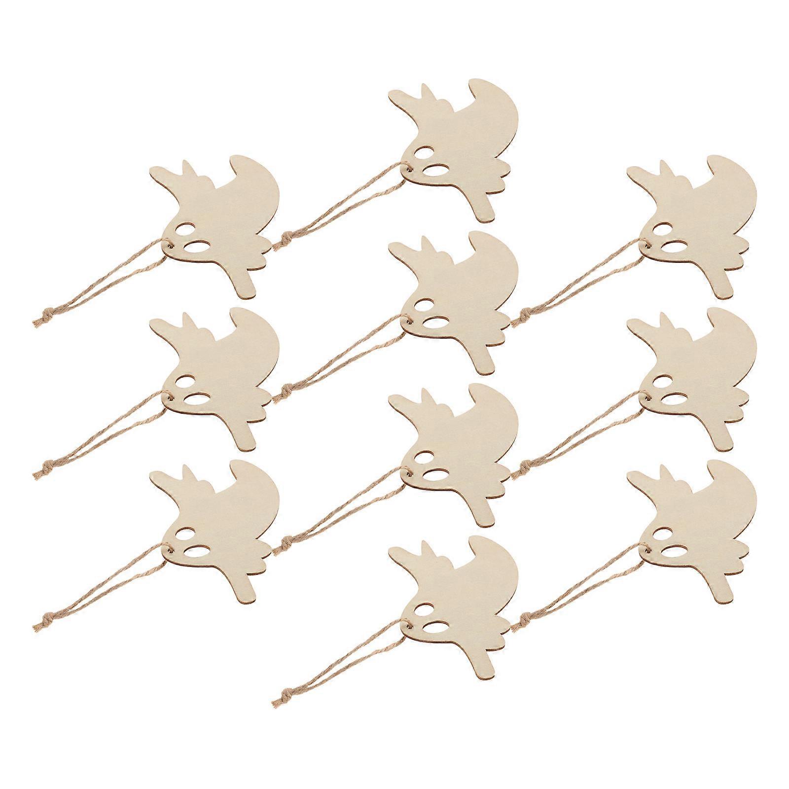 Flying Ghost Pattern Pendant Wooden Halloween Decoration for 10Pcs Pack
