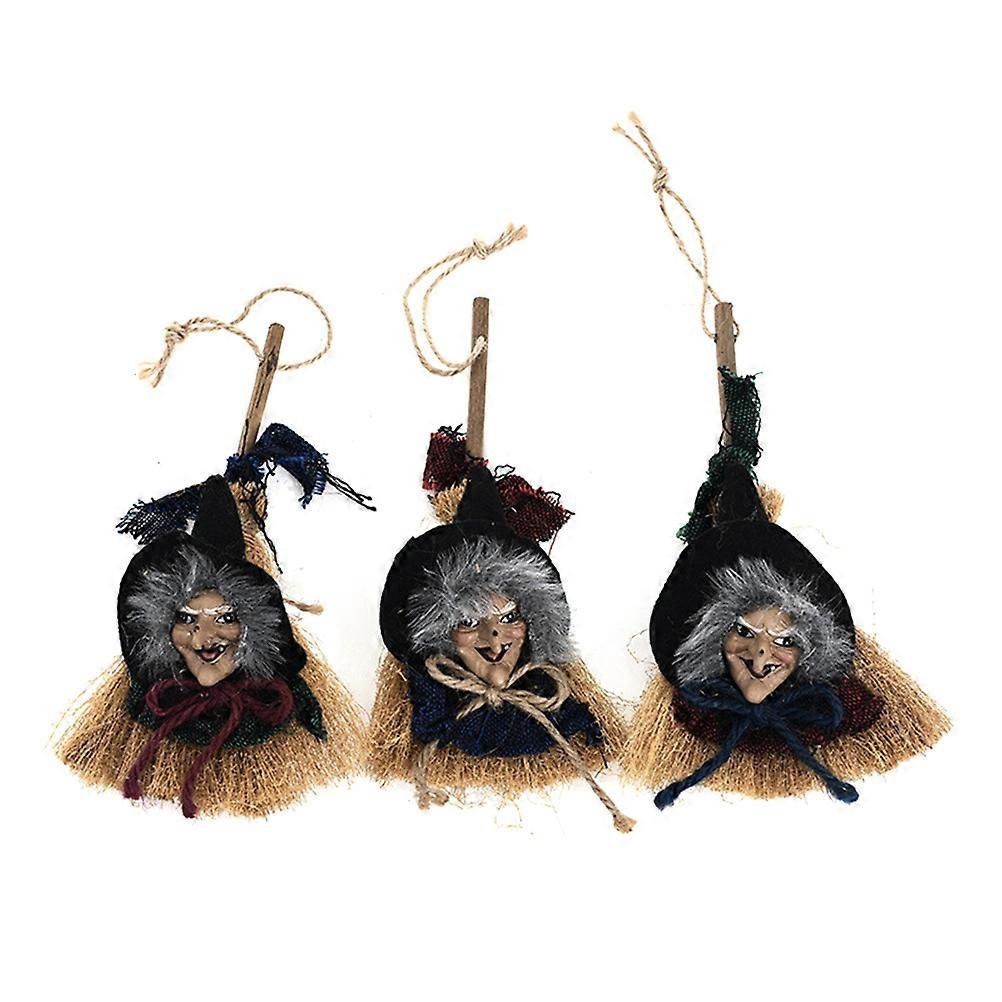 Costume Broom Pendant for Halloween Party Decoration 3Pcs Random Color