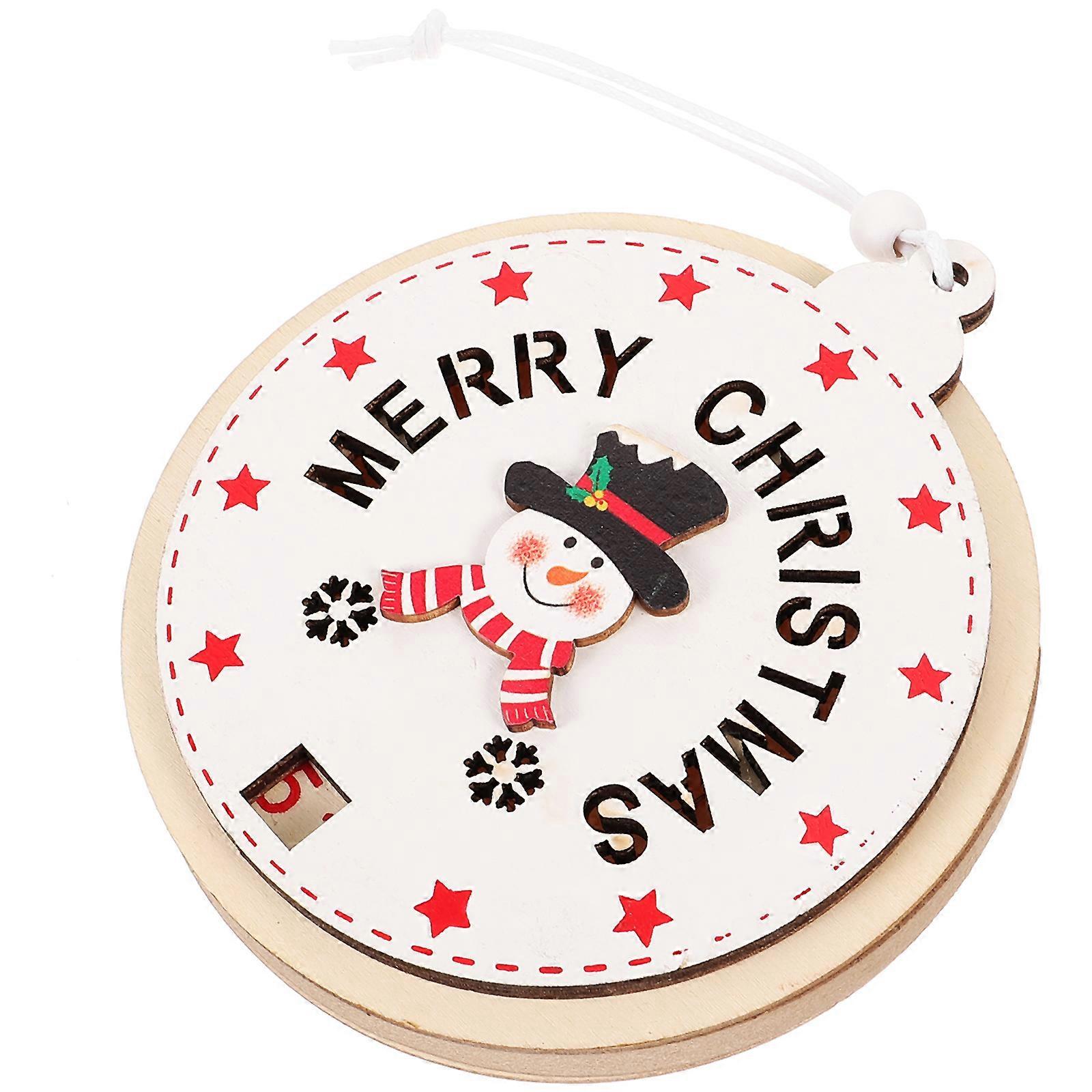 Holiday Door Calendar Wooden Countdown Pendant for Xmas Party Decor