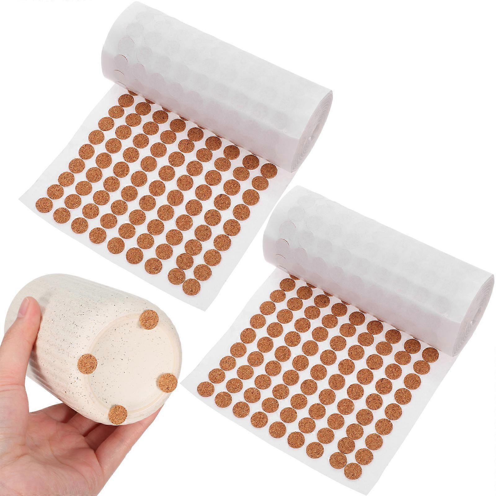 Self Adhesive Cork Circles for Cabinet Door Bumpers 4000Pcs Brown