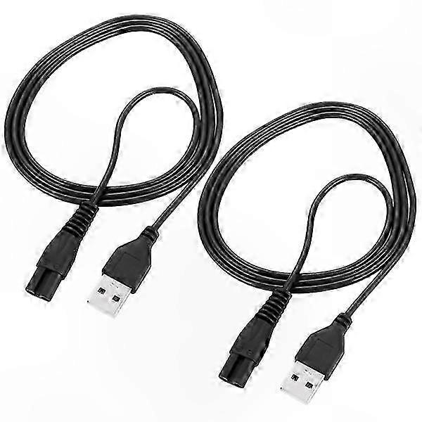 2-Pack USB Charging Cable for Electric Razors, Replacement Power Cord Accessory