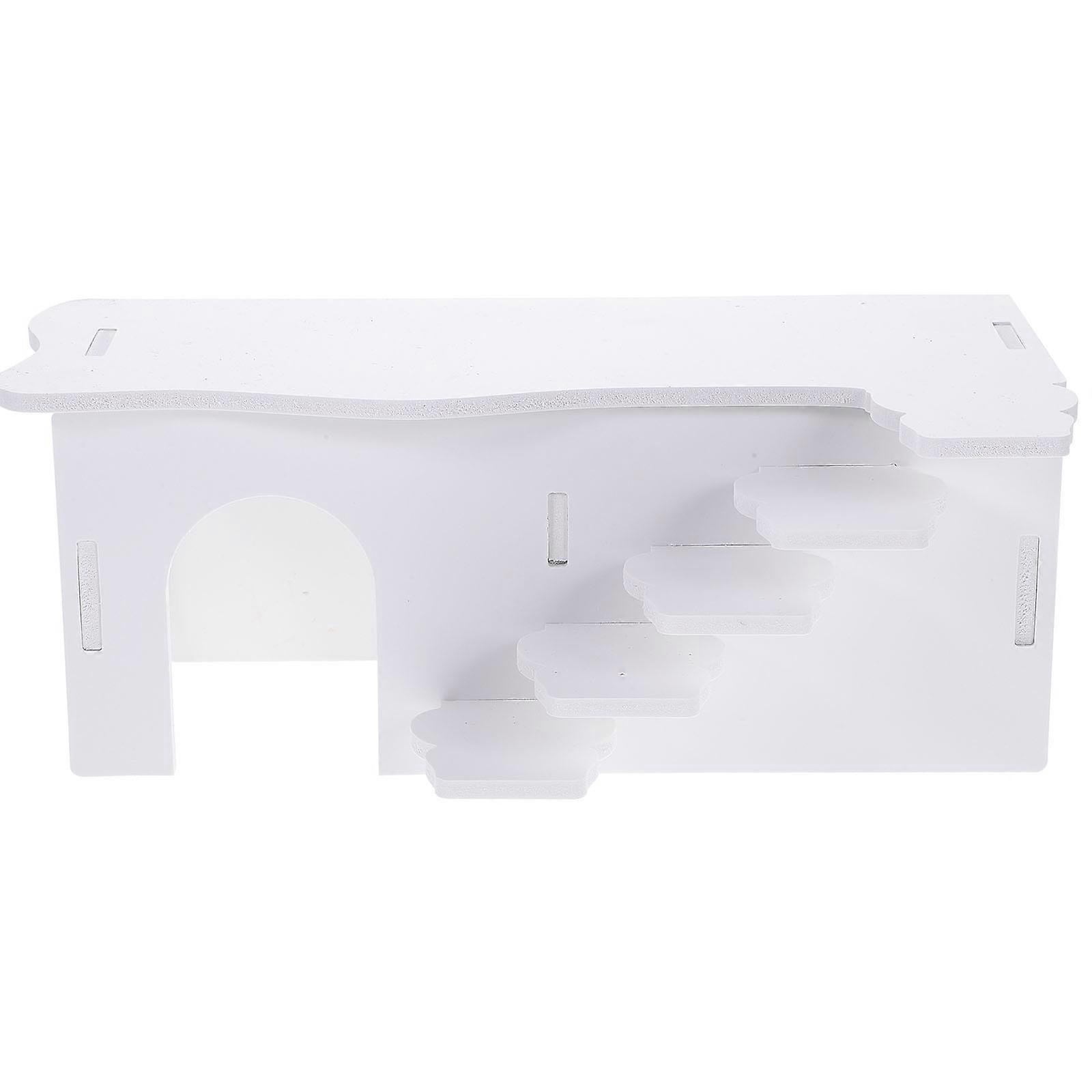 Pet Hamster House Hideout with Ladder and 2Pcs Guinea Pig Rest Houses