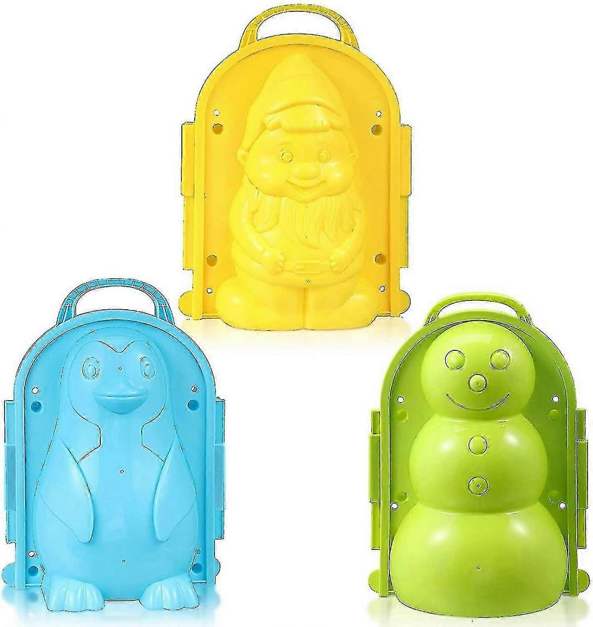 3個雪だるまメーカーおもちゃ雪だるま雪のおもちゃペンギン雪おもちゃ素敵な3Dエルフシェイプ雪のおもちゃプラスチック雪遊び子供の男の子と女の子スノーファ