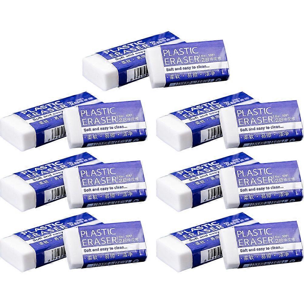 Students Stationery 90 Pcs White Erasers For Classroom Pencil Marks Erase Function