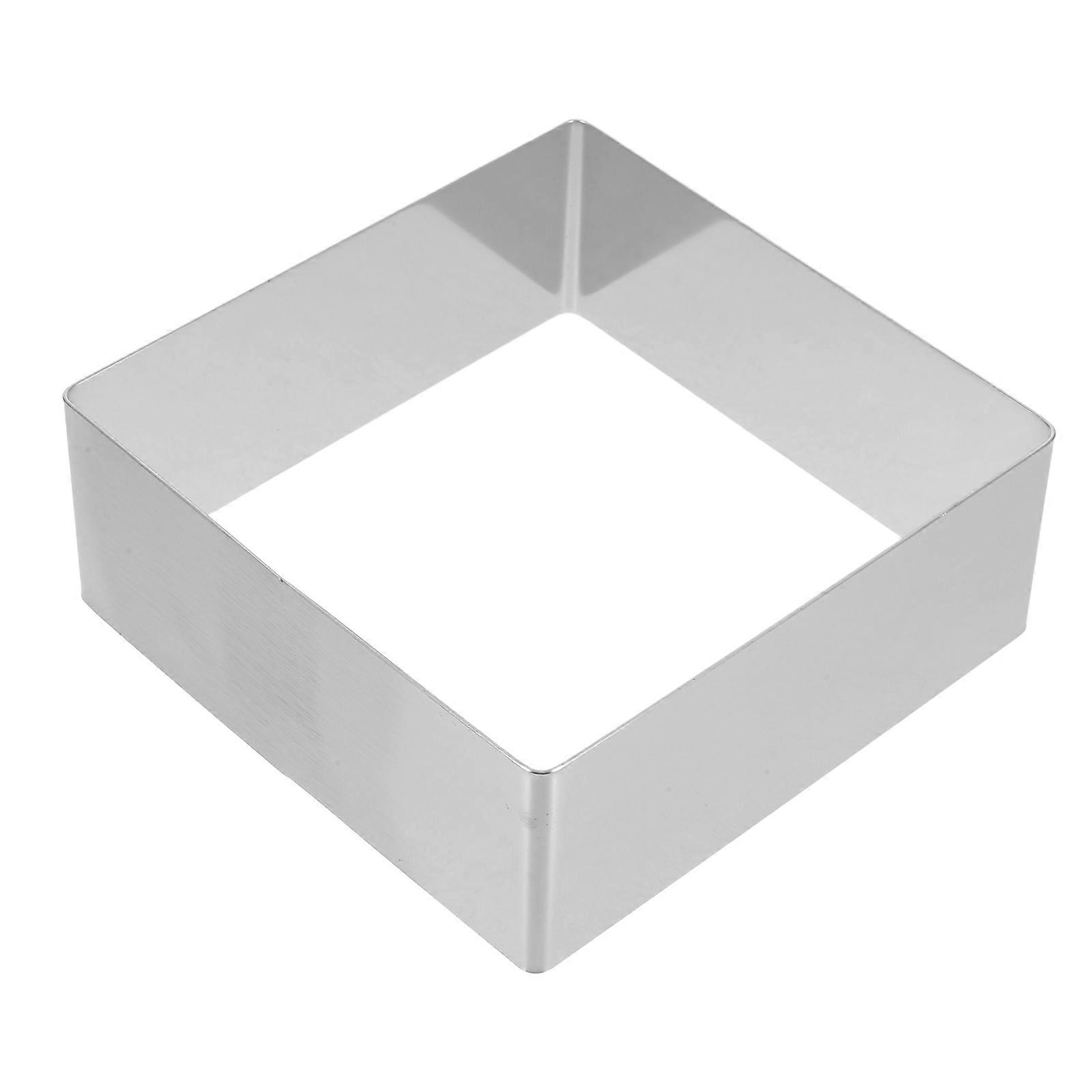 2Pcs Stainless Steel Cake Ring Square Mousse Mold for Cutting Silver