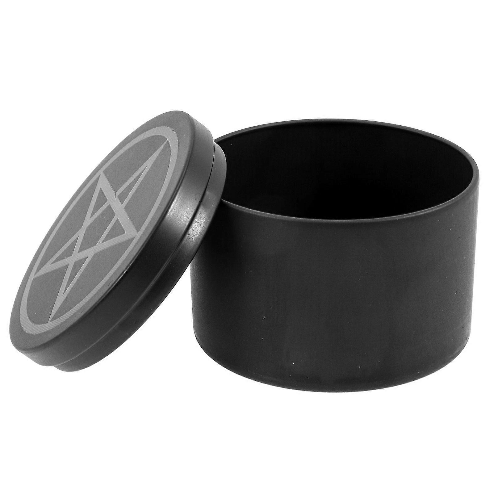 Tinplate Tea Jar Round Container for Storage 4Pcs Black Star Pattern Black