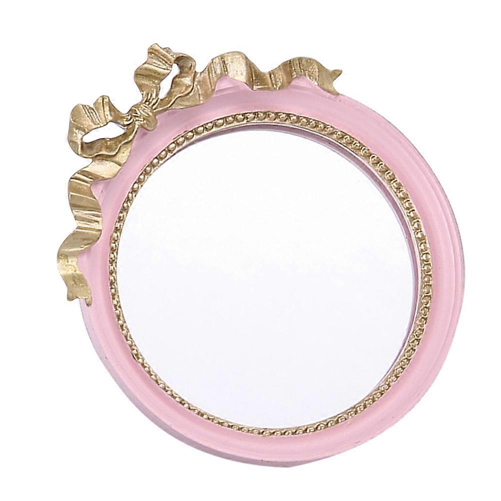 Bowknot Mirror Round for Daily Use 2Pcs Women Portable Small Mirror