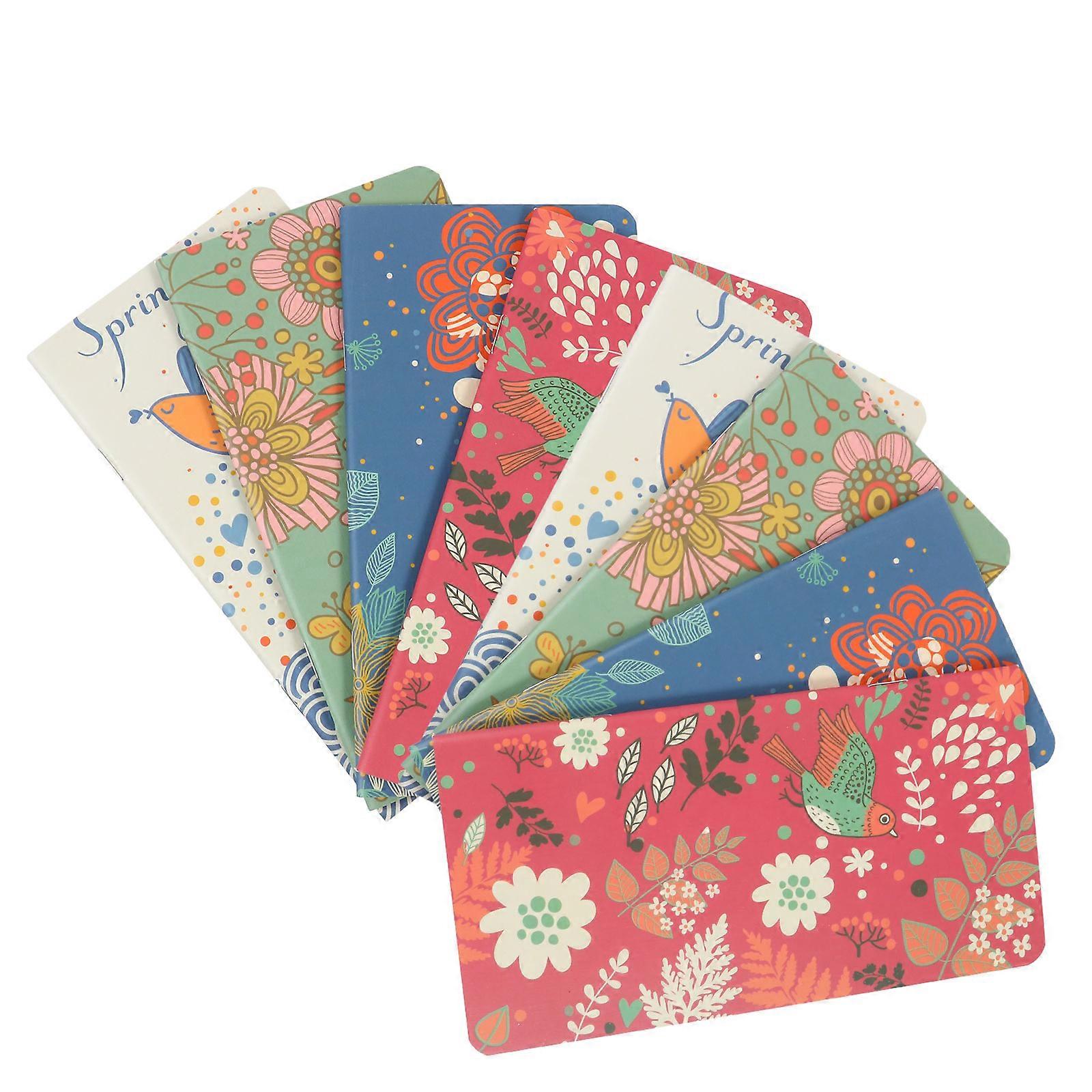 Flower Bird Cover Writing Notebook for Writing Use 16Pcs Vintage Style