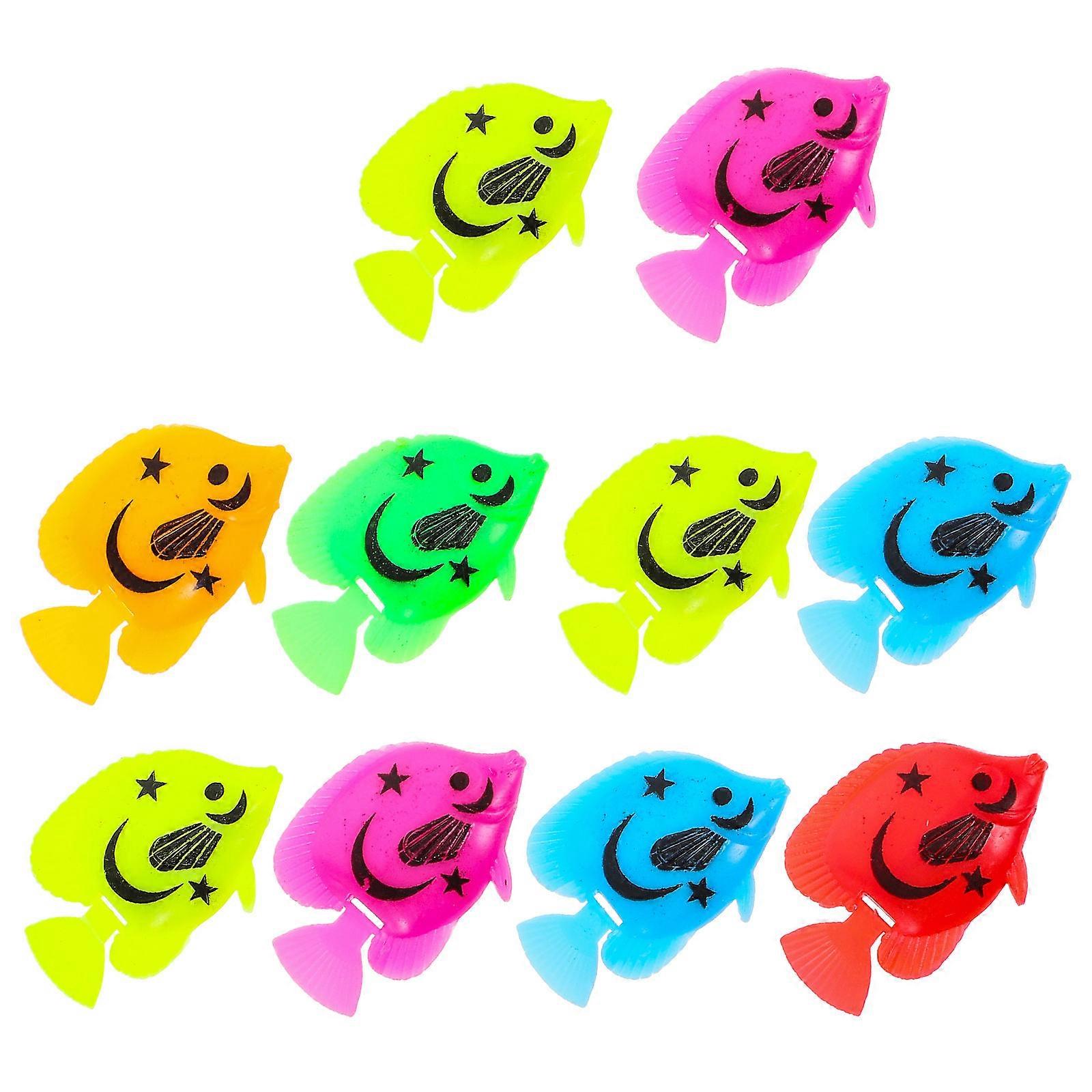 Artificial Floating Fish Decoration for Aquarium 10Pcs Plastic Fish Set