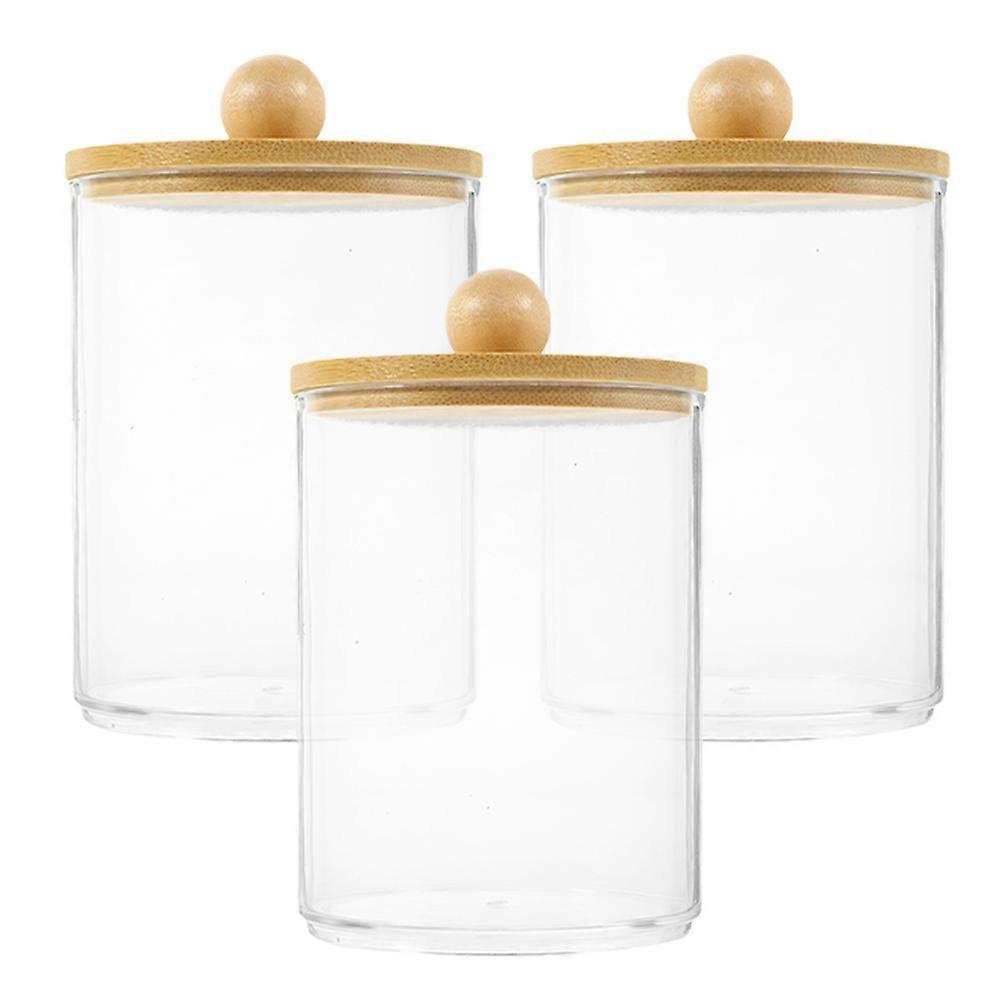 Holder Clear Organizer with Bamboo Lid for 15Pcs Storage