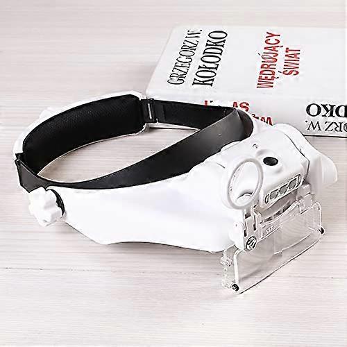Magnifying Headband Magnifier Eyewear Lamp LED Illuminated Loupe 1.5X 2X 5X Magnification Adjustable Headband Read
