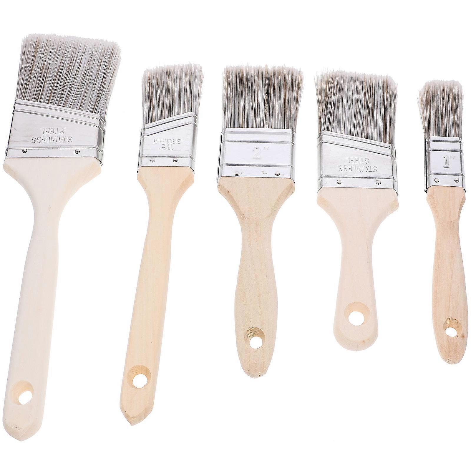 Portable Paint Brush Wooden Handle for Various Surfaces 15Pcs