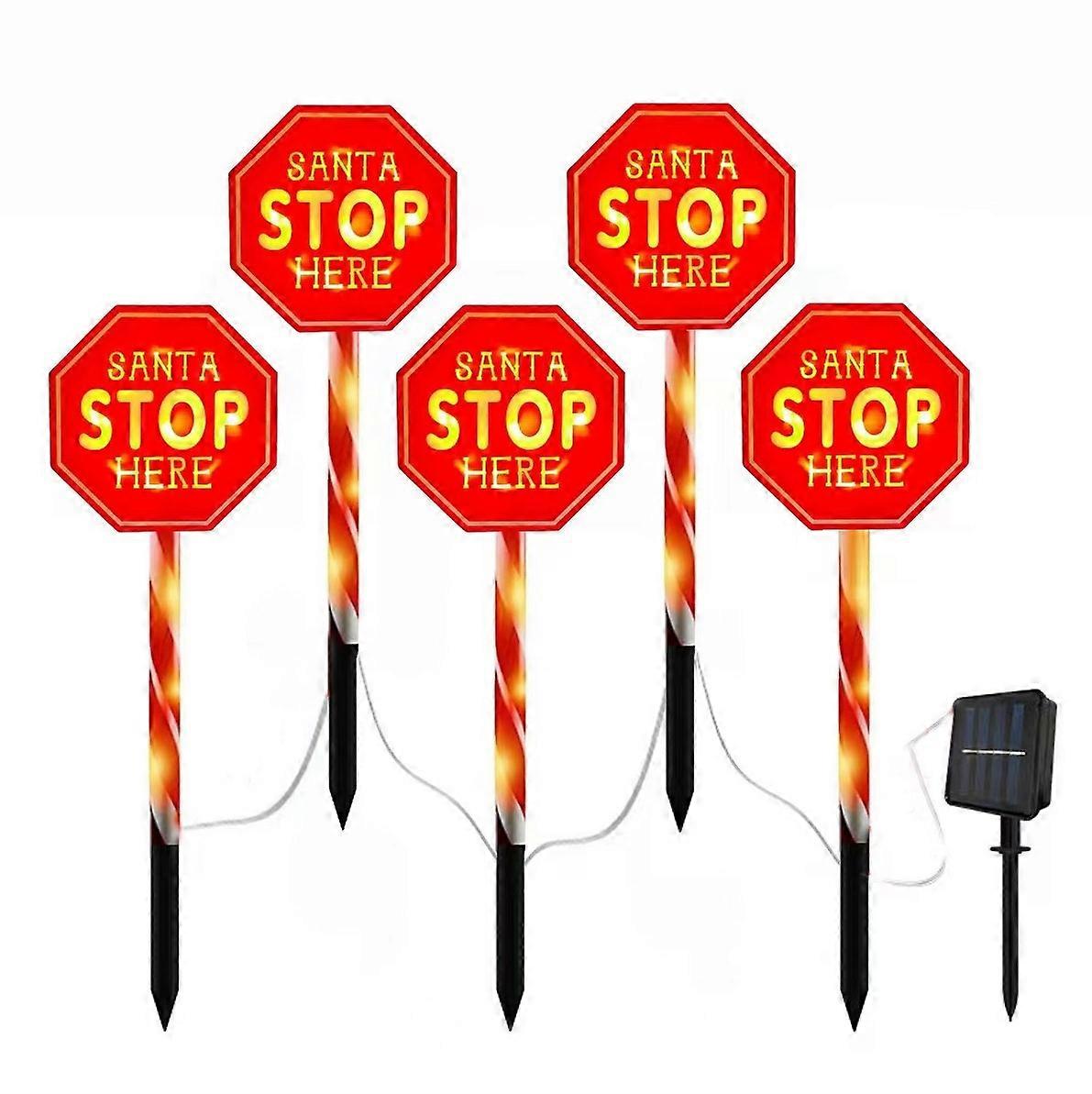 LED Ground Plug Solar Christmas Road Sign Octagonal Road Sign