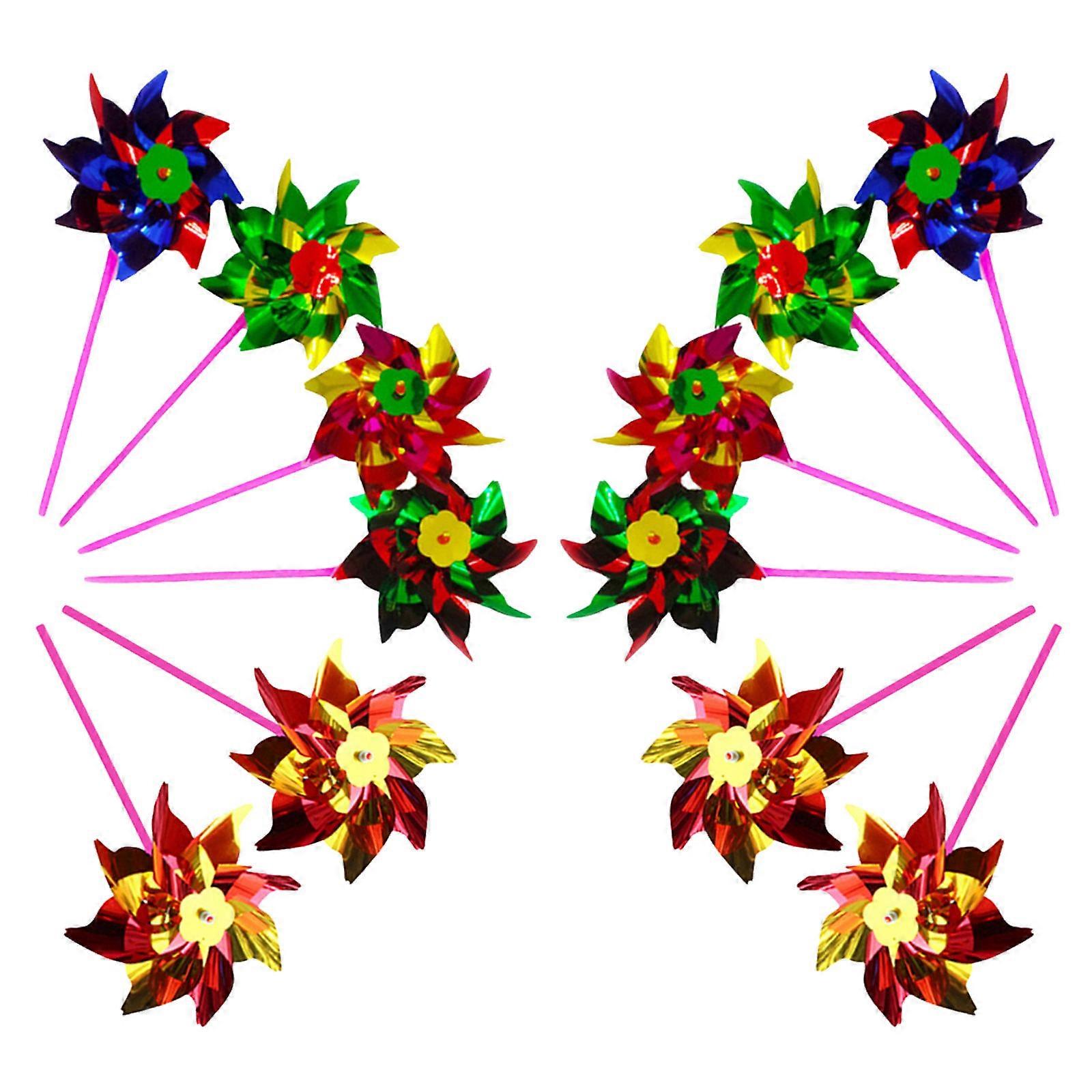Small Windmill Toy Plastic Pinwheel Set for Kids Playing 60Pcs Assorted