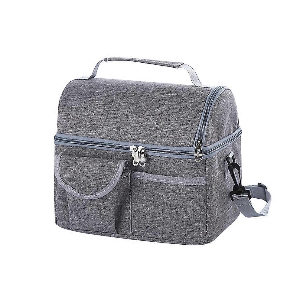 Wiederverwendbare Kühltasche mit modischem Design für Reisen und Picknick, Grau, 1 Stück