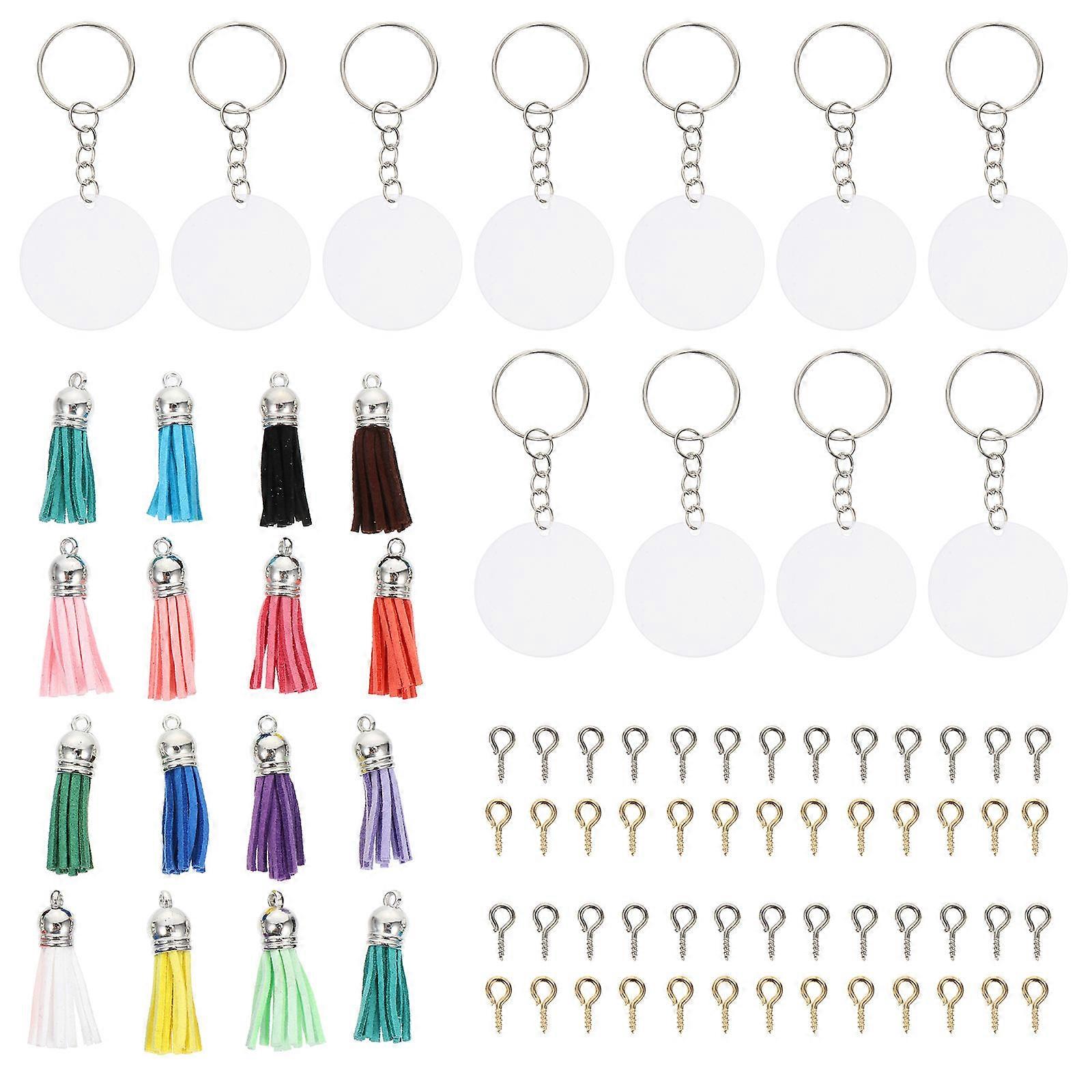 Keychain DIY Material Acrylic Discs for Crafting Supplies 3Sets