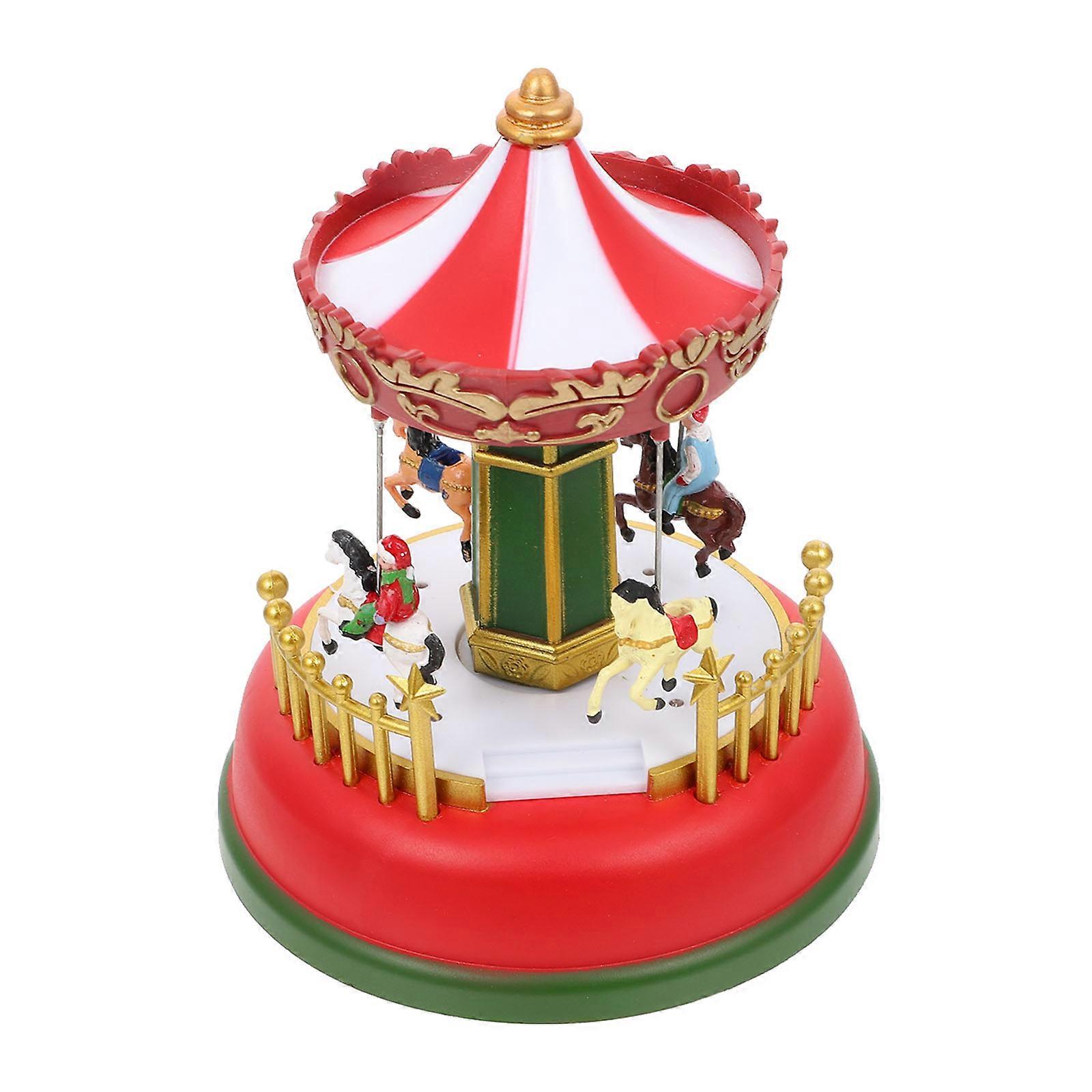 Merry-Go-Round Music Box Luminous Decorative Desktop Ornament 3Pcs