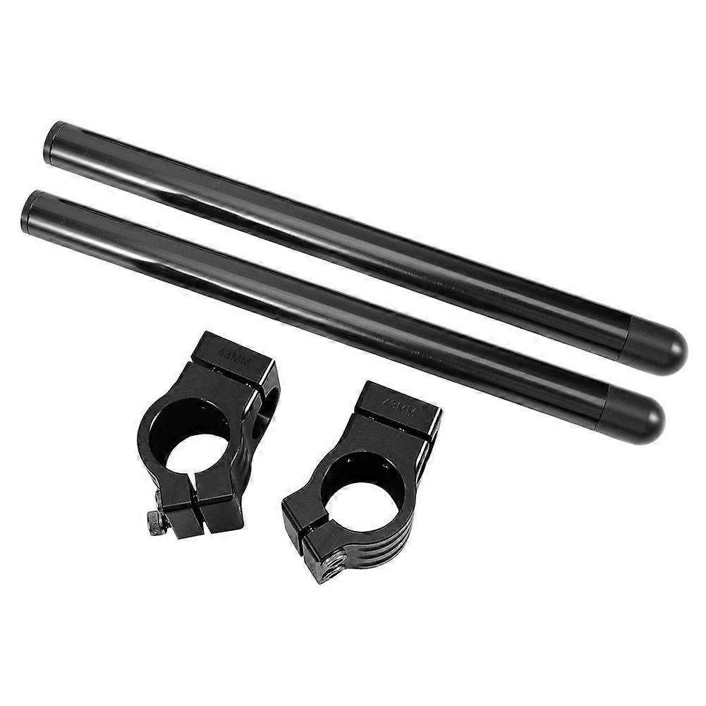 43mm Universal Motorcycle Clip On Handlebar Fork Aluminum Separate Handle Set(Black)