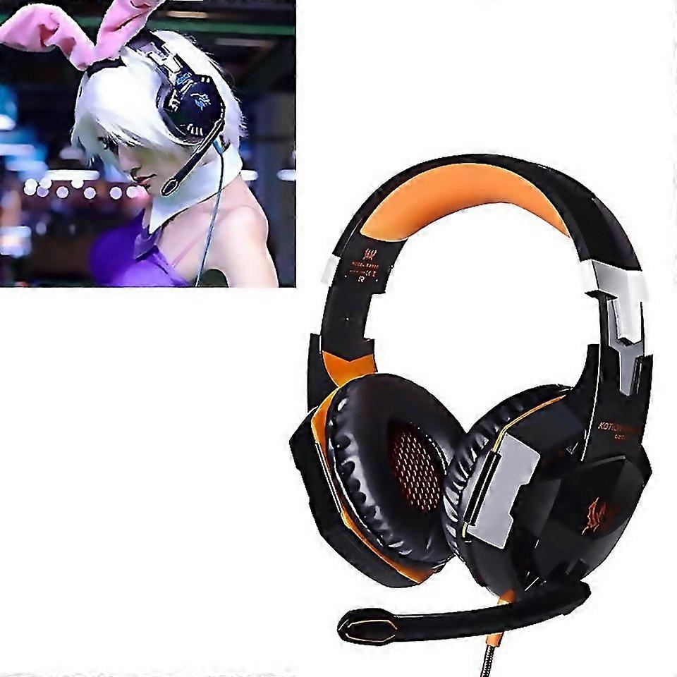 For Each G2000 Overear Stereo Bass Gaming Headset With Mic Led Light For Computer Cable Length