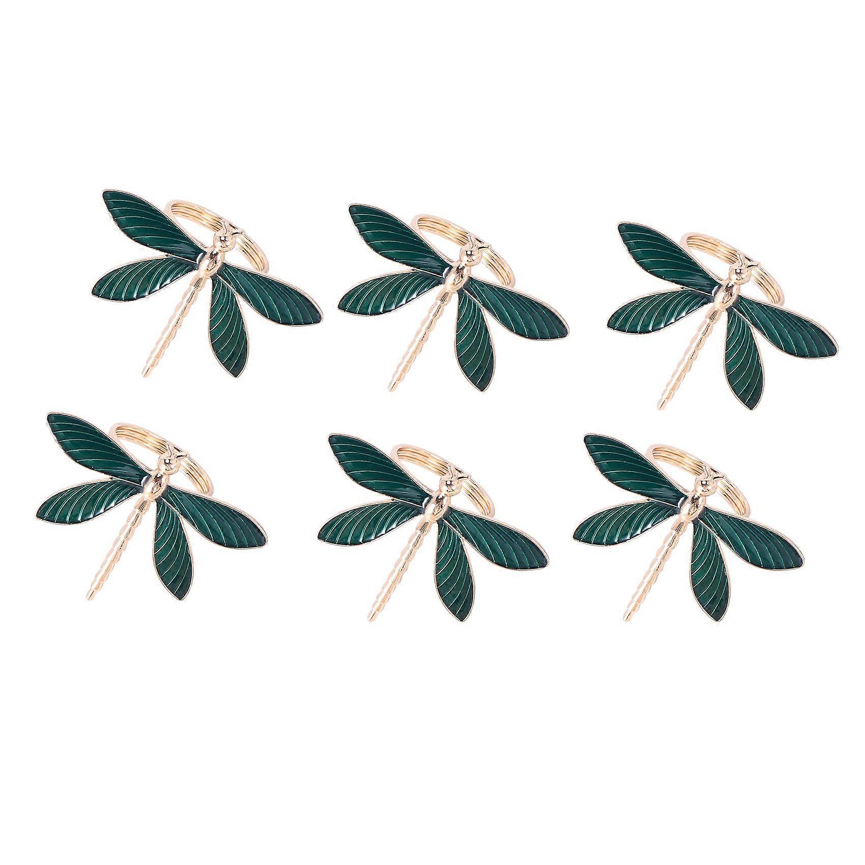 6 Pcs Dragonfly Napkin Ring,Napkin Ring for Wedding,Dining Table