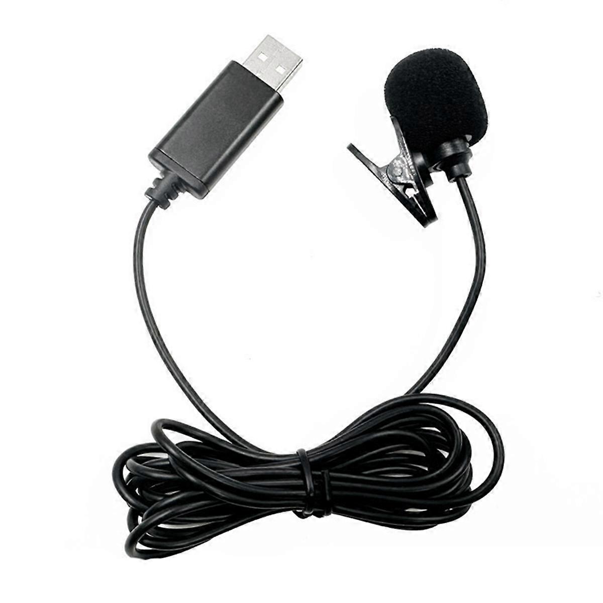 USB Lavalier Lapel Microphone Omnidirectional Wired Clip-on Mic