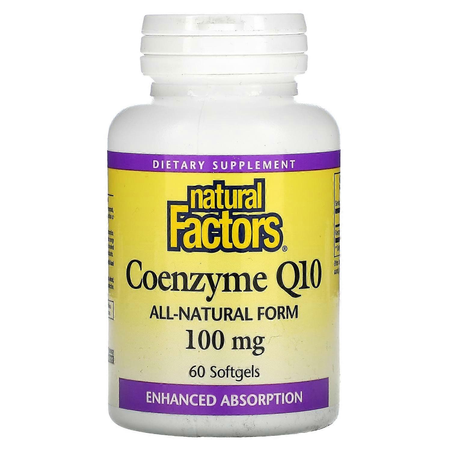 Natural Factors, Coenzyme Q10, 100 mg, 60 Softgels