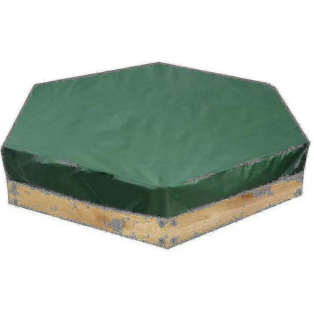 Sandpit Cover Waterproof Dustproof Sandpit Pool Protection Hexagonal Green Sandpit Cover With Drawstring