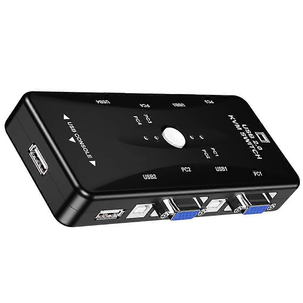 4 Port USB Audio Video For Office And Home Use 16.3x8x2.7cm Black 1080P High Definition 1Pack