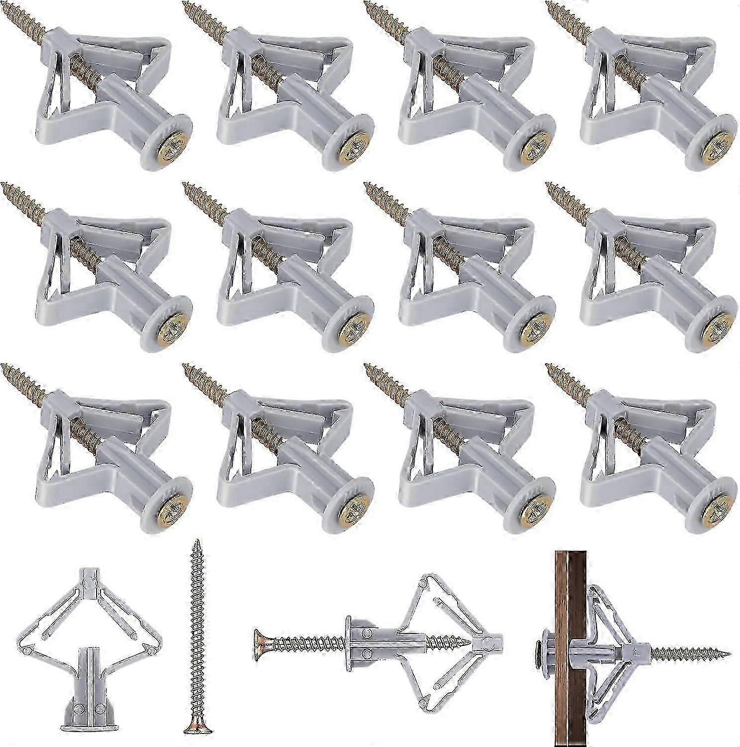 100 قطعة من سدادات الحائط الجصي ومسامير الحوائط الجافة مع أنبوب التمدد المضاد للدوران