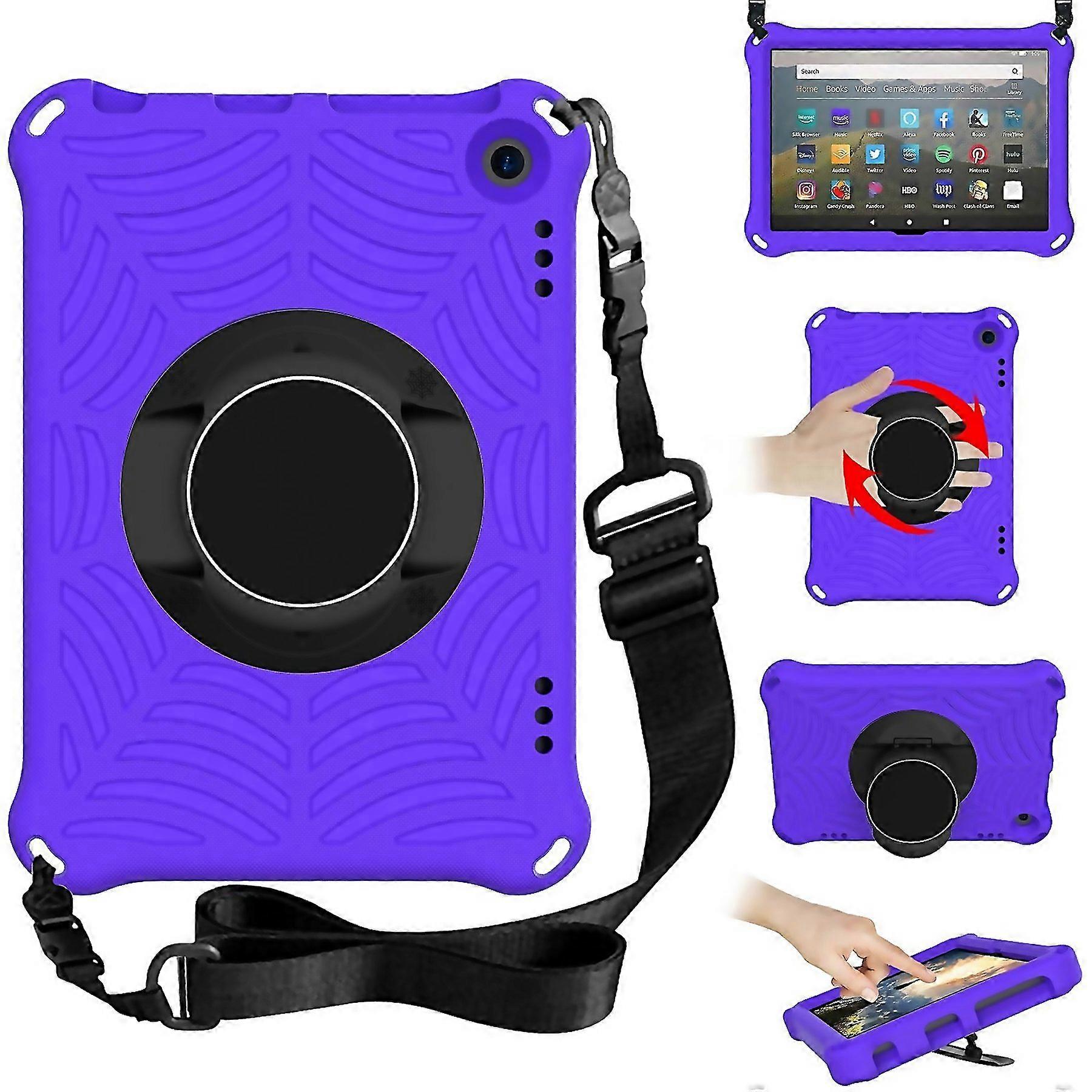 For Amazon Kindle Fire Hd 8 2020 Spider King Eva Protective Case With Adjustable Shoulder Strap Hold