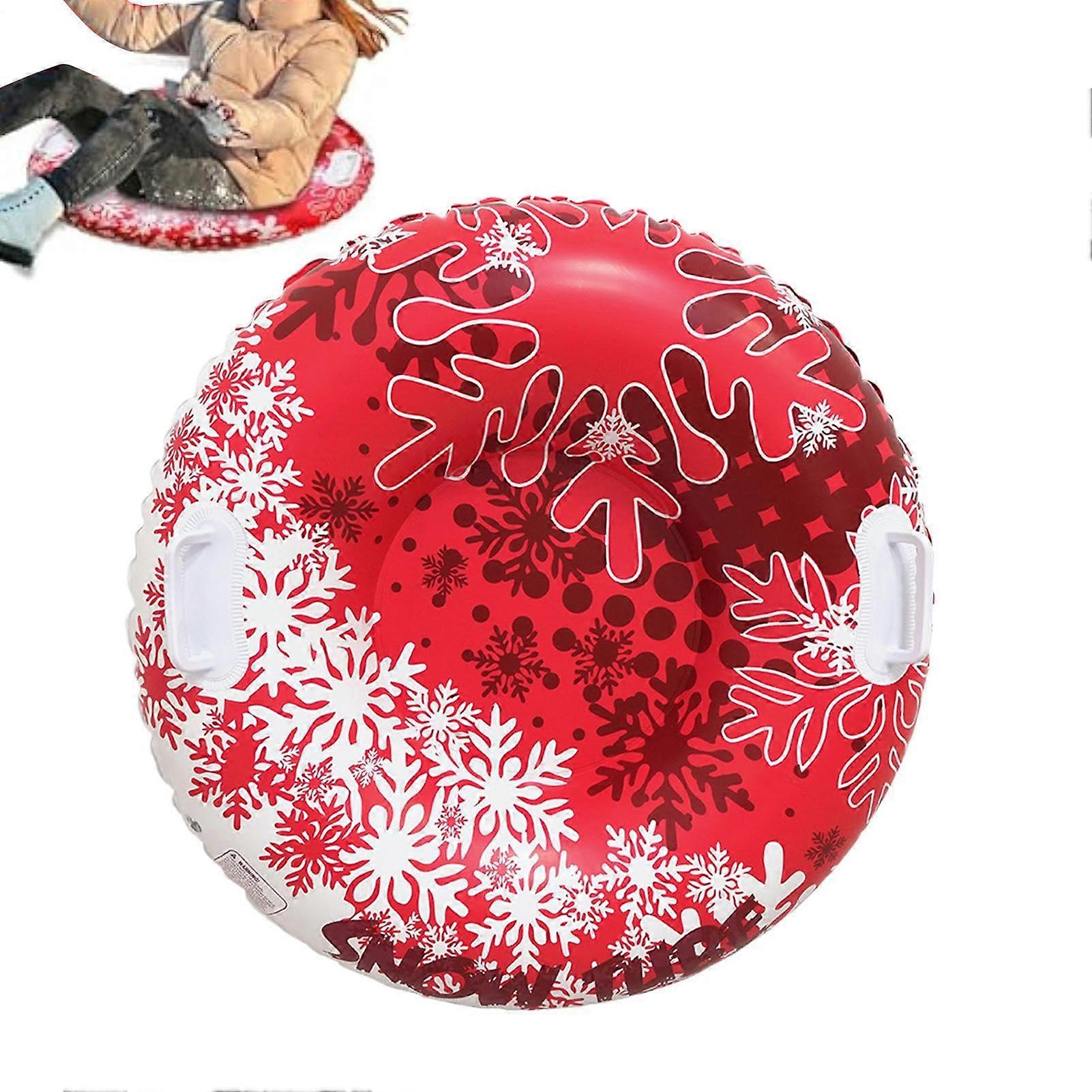 Snow Sledge For Inflatable Snow Tubes With Handles Red Winter Outdoor Toy For Snow Sports Beach Adventures Skating