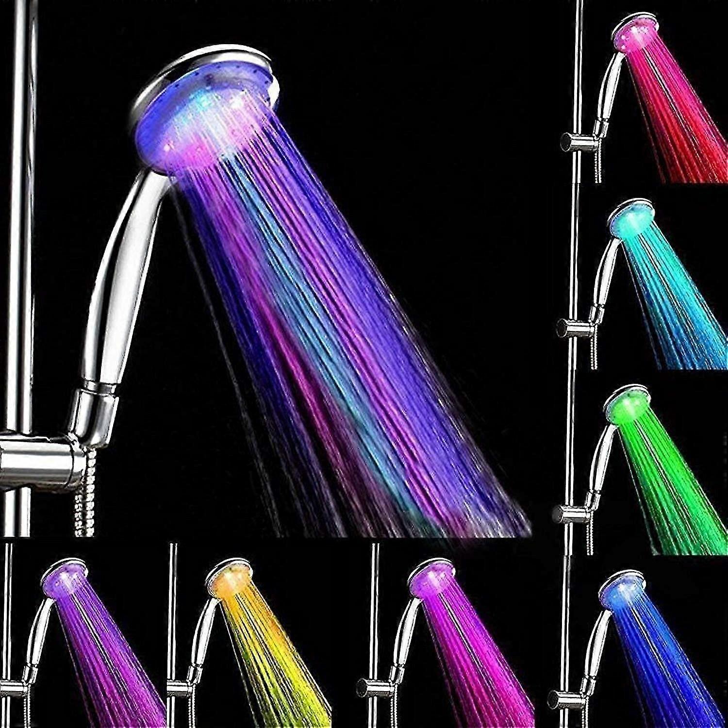 Led Shower Head, Automatic Change Of Multicolor Color Led Handheld Shower Head Suitable For Most Standard Shower Hoses