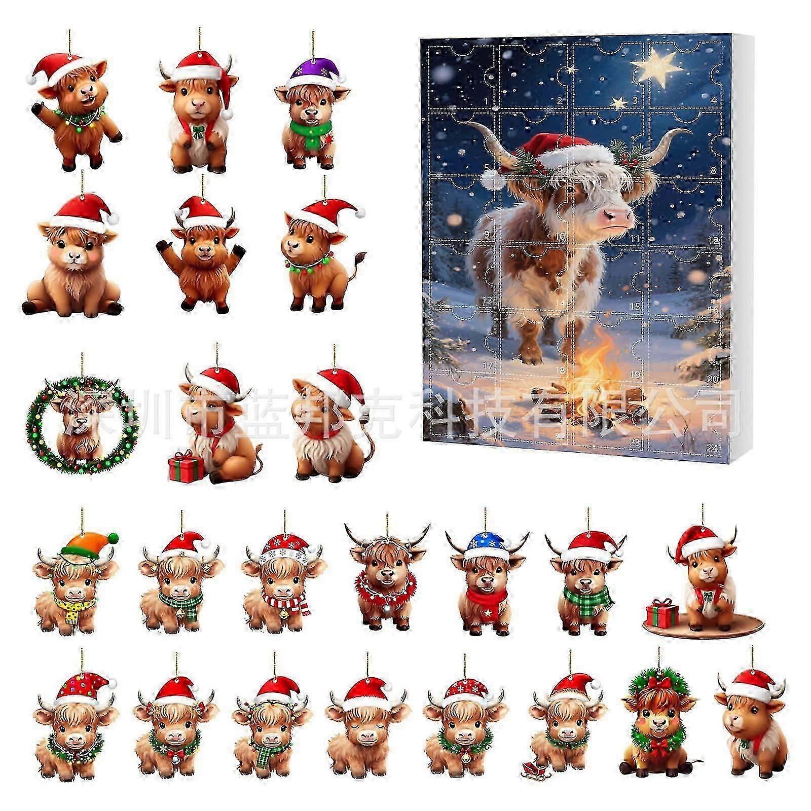 Exquisite Christmas yak-themed calendar blind box advent countdown blind box