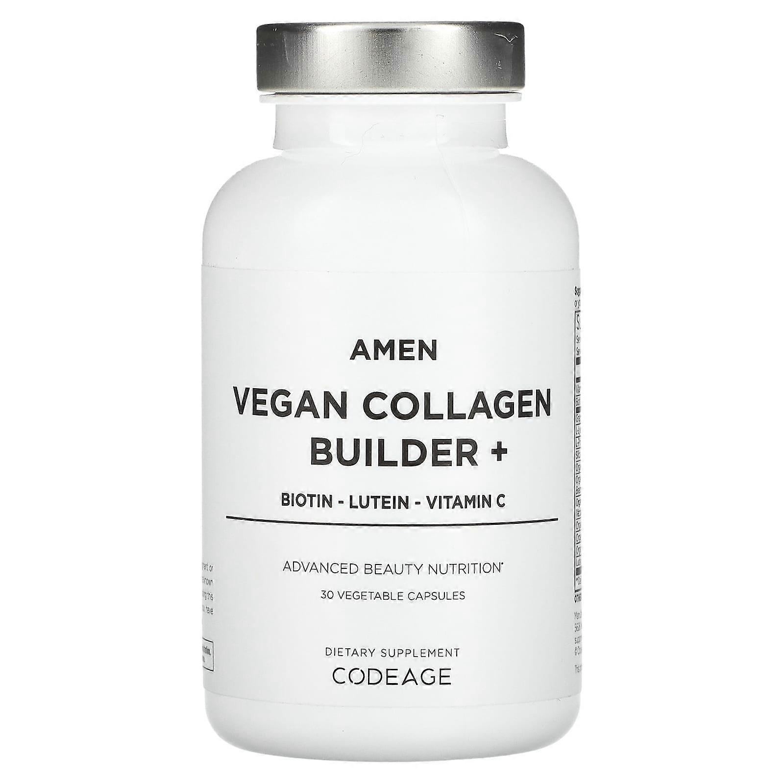 Amen, Vegan Collagen Builder+, 30 Vegetable Capsules