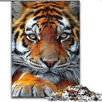 Quebra-cabeças para adultos e adolescentes, quebra-cabeças de retrato de tigre, alívio do estresse, desafios difíceis, presentes de amigo secreto - PT 5073